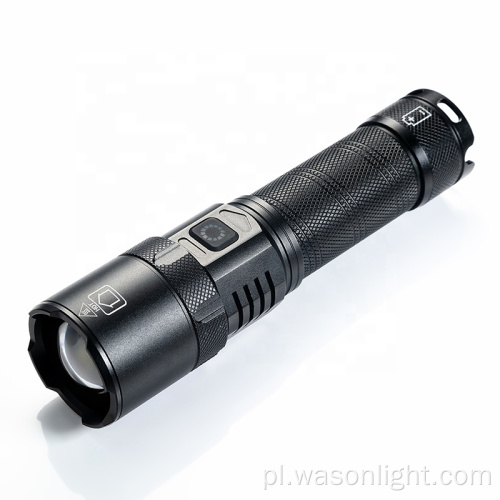Wason XHP99 Najsilniejszy flash Light USB-C ładowna zoomalna aluminiowa taktyczna lampa pochodni z zasilaniem